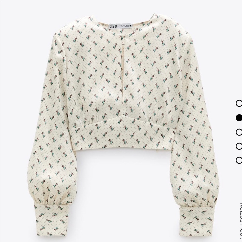 NWT Zara Shoulder Pad Print Top Size L